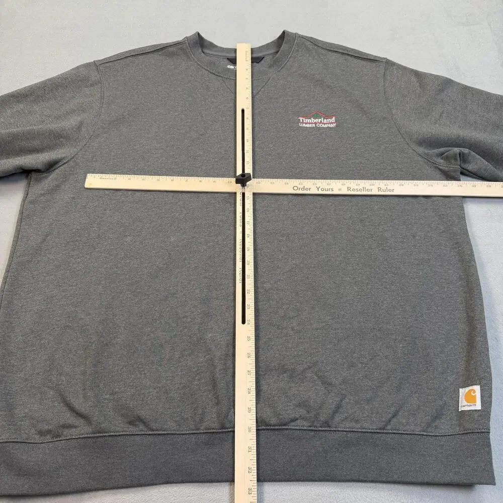 Carhartt Sweatshirt Mens 3XL Gray Fleece Crewneck Timberland Lumber Company Logo